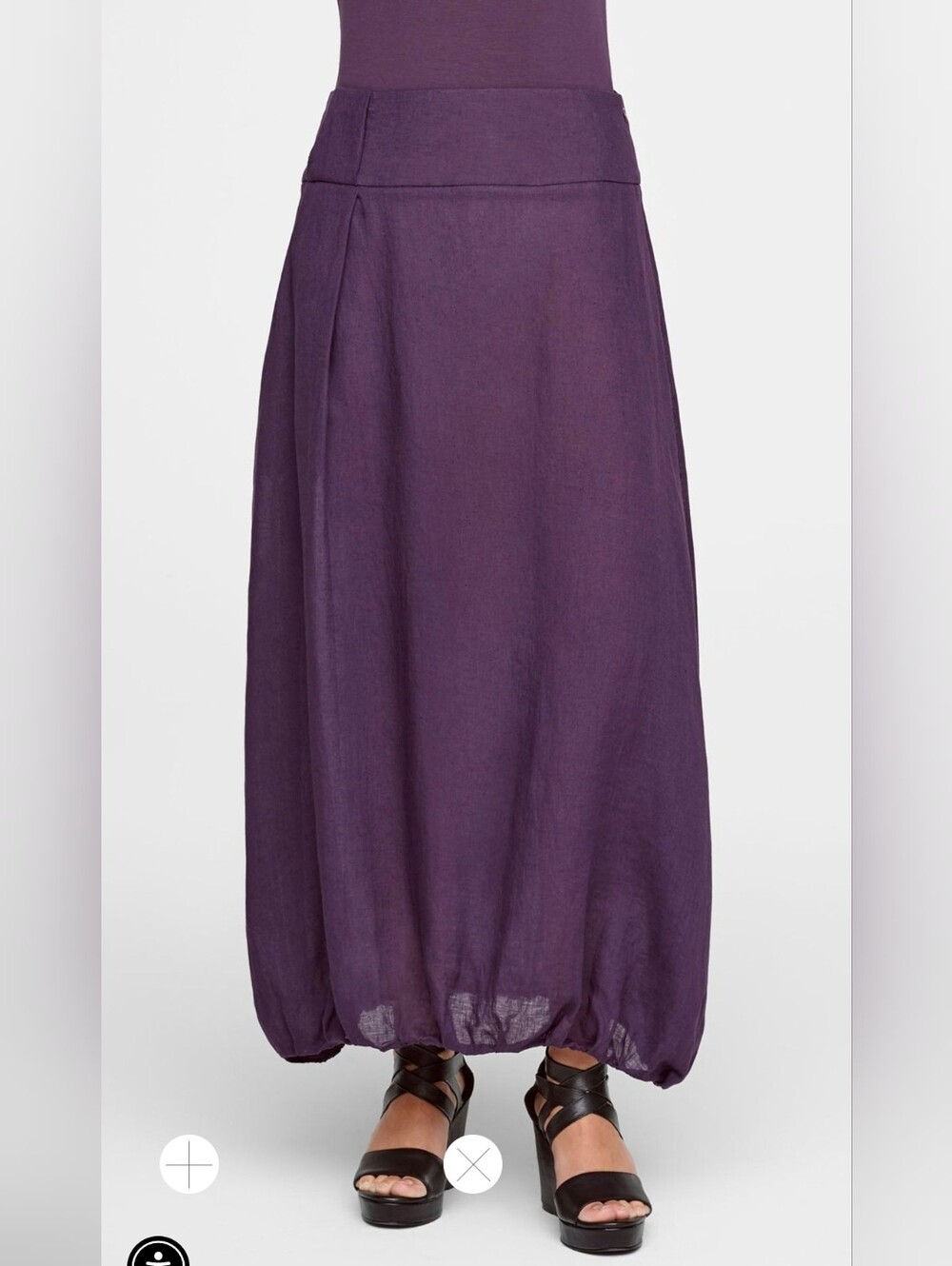 Sarah Pacini MAXI LINEN Purple Baloon SKIRT Made in Italy $495 Size US8/10